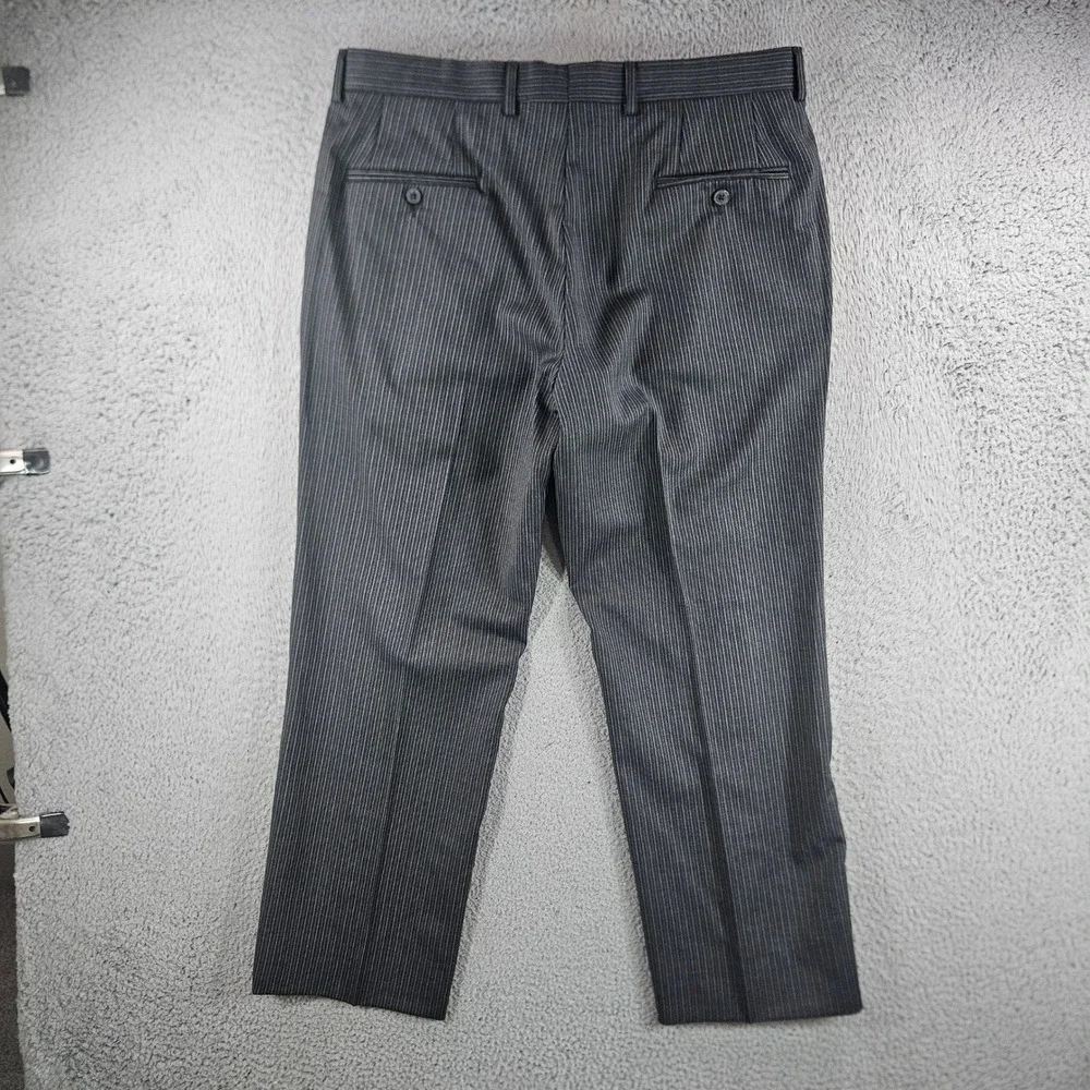 John Varvatos USA Bedford Suit Mens 42R Grey Pinstripe 100% Wool 2PC 35x28 Pants